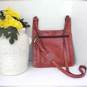 Gianni Chiarini Leather Crossbody Shoulder Strap Bag Made in Italy Paprika Coral